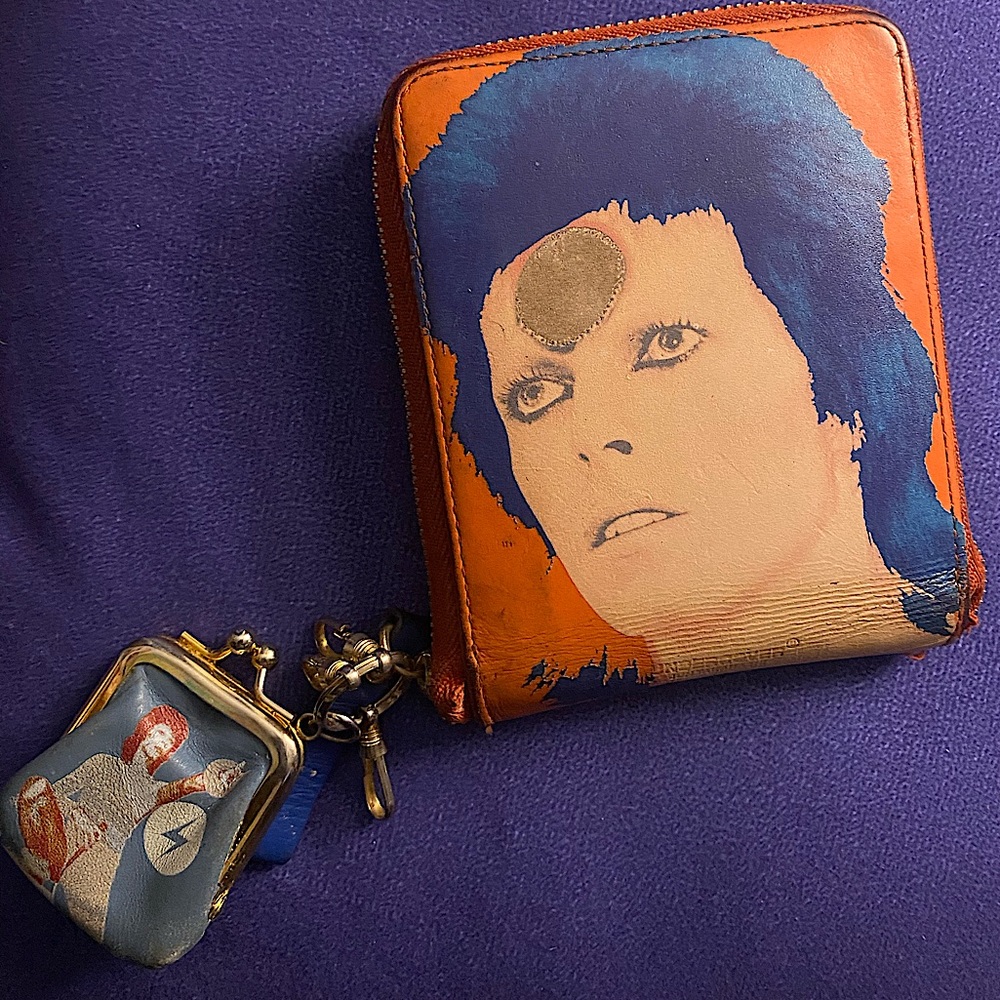 Orange Undercover Jun Takahashi David Bowie Wallet with Blue coin purse